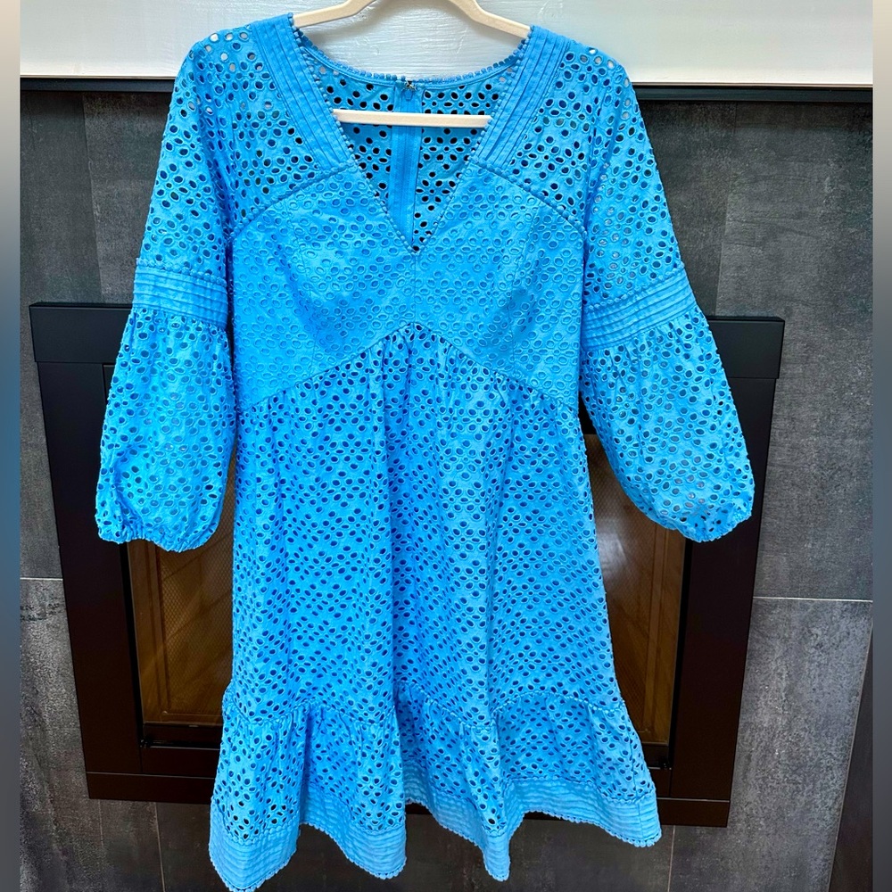 Lilly Pulitzer Bright Blue Eyelet Midi Dress